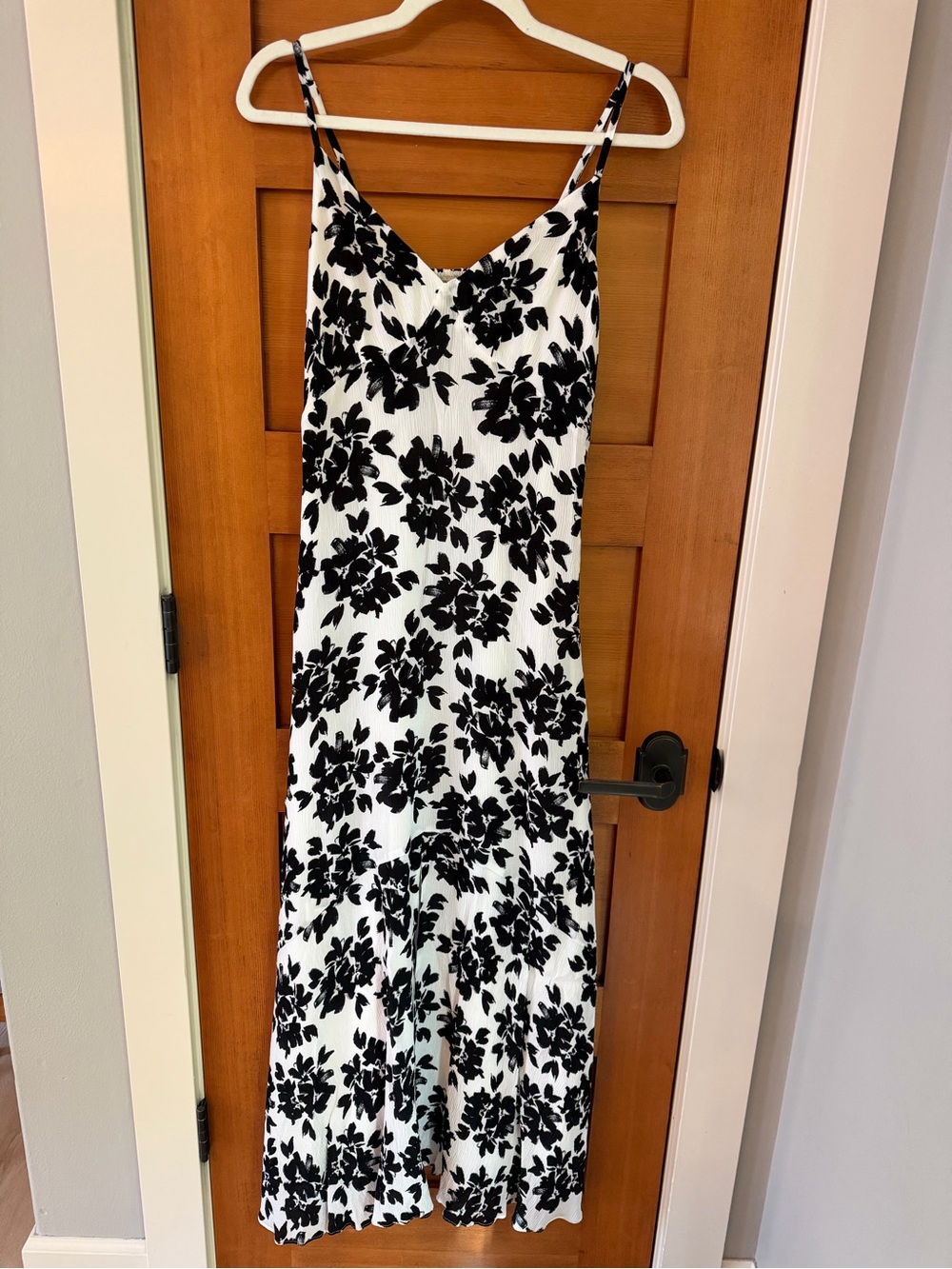 Madewell Smocked Sleeveless Maxi Dress In Black & White Floral